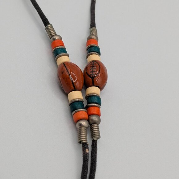 Beaded Football Themed Eyeglass Cord Holder Miami Dolphins Colors, Looped Ends - Picture 7 of 9